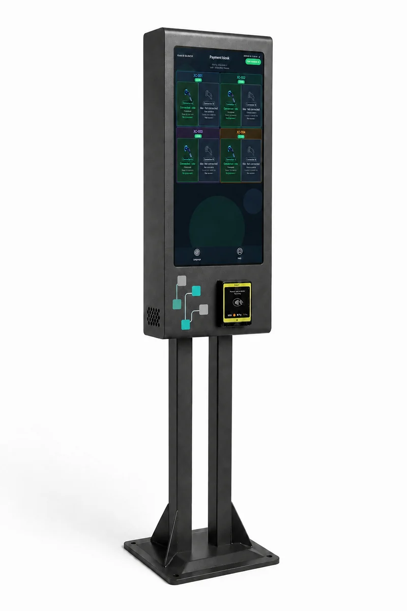 Self-service payment kiosk with 21.5-inch display