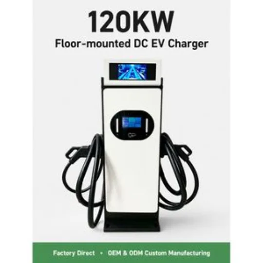 120kW White Dual Gun DC EV Charger with Advertising Screen Charging Station