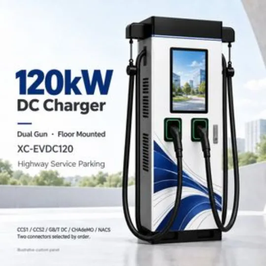 120kW Dual Gun Floor DC Charger OCPP Highway Service Parking
