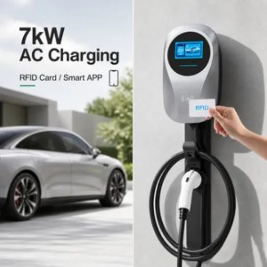 7kW AC EV Charger Wall Mounted Electric Car Charging Station