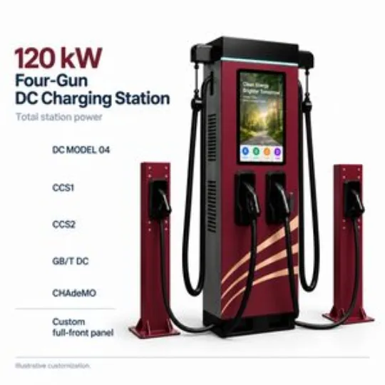 120kW Four Gun DC EV Charger Model04 Commercial Charging Station