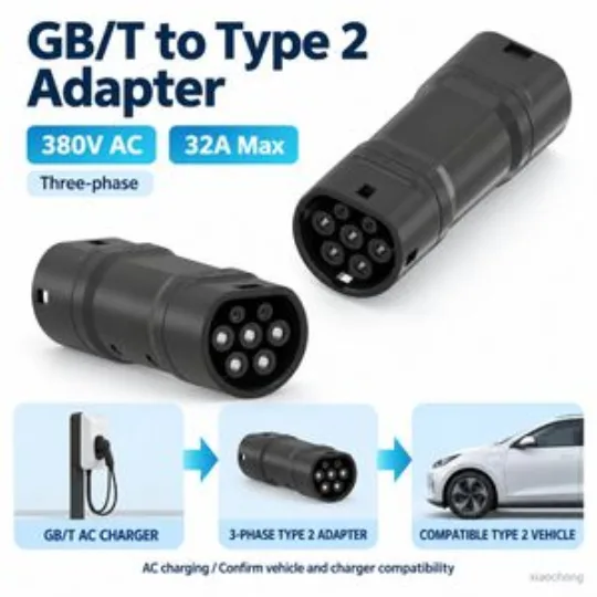 GB/T to Type 2 Three Phase AC Charging Adapter 32A 380V 21kW