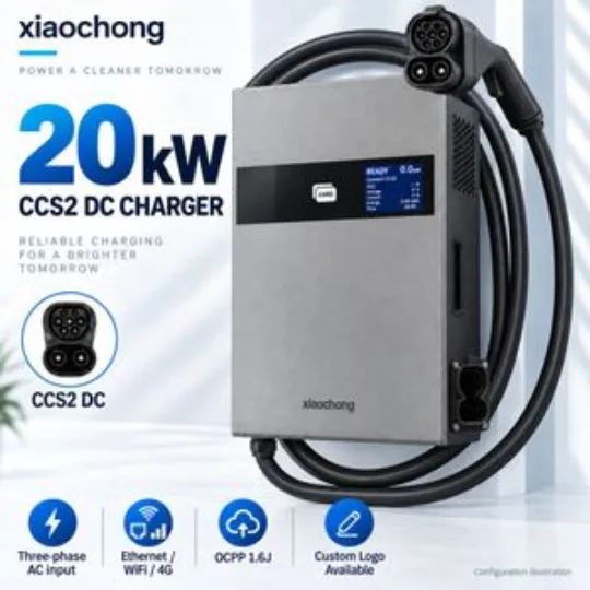20kW Compact Wall Mounted DC EV Charger CCS2 Charging Station