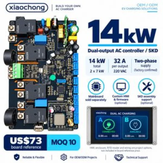 14kW Dual Output AC EV Charger Controller 32A 220V SKD