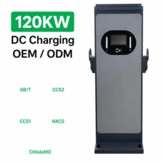 120kW Gray Floor Mounted Dual Gun DC EV Charger Charging Station