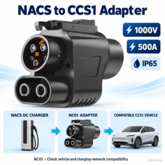 NACS to CCS1 DC Fast Charging Adapter 500A 1000V IP65 NC01