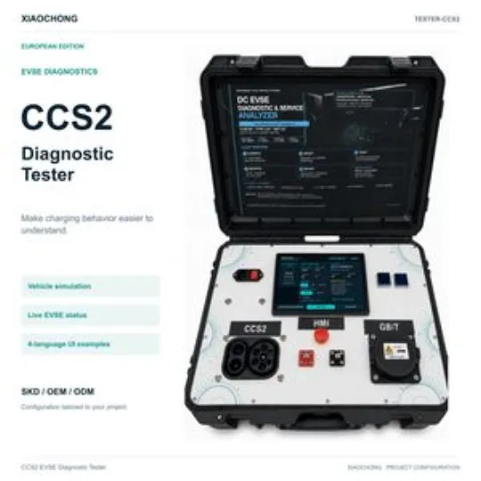 CCS2 AC DC Evse Diagnostic Tester 200-1000V 5-100A Portable Case