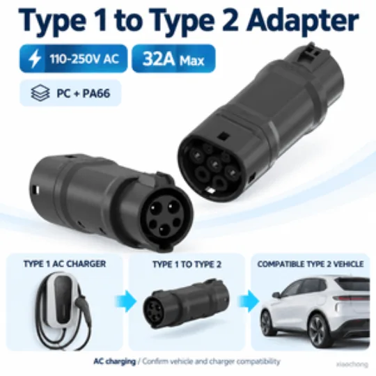 J1772 to Type 2 EV Inlet Adapter 32A 275g