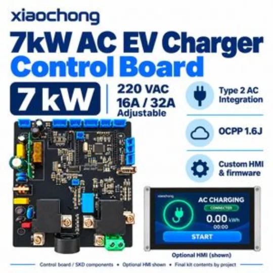 7kW AC EV Charger Control Board 32A Type 2 SKD OCPP1.6J