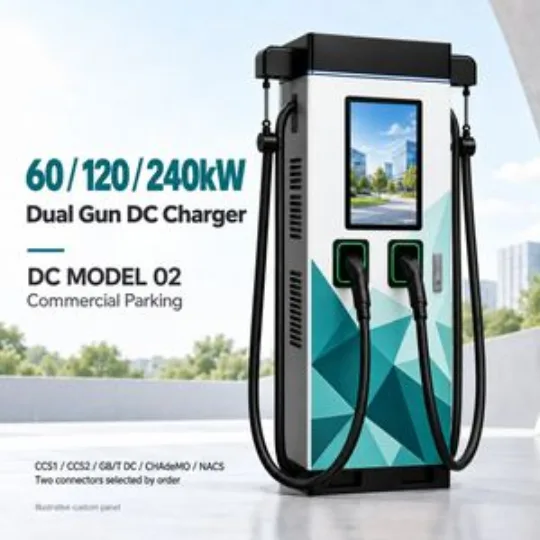 60-240kW Dual Gun DC Charger Model02 Advertising Commercial Parking Station
