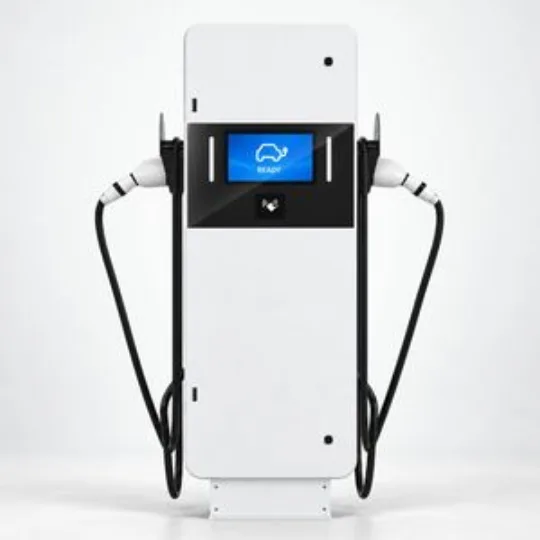 60kW White Cabinet Dual Gun DC EV Charger with LCD RFID