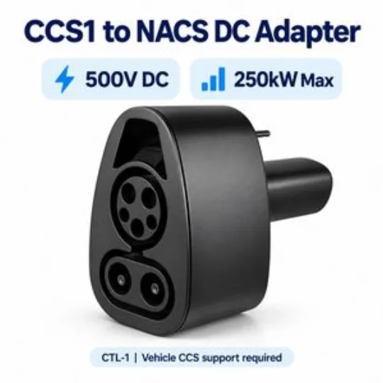 CCS1 to Nacs DC Charging Adapter 500V 250kw Secure Latch