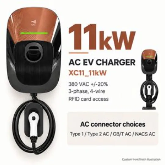 11kw Three Phase AC EV Charger Wallbox NFC RFID Home Charging