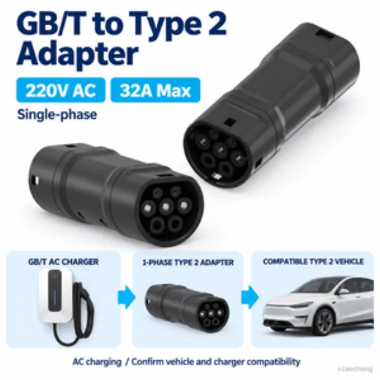 GB/T Charger to Type 2 Vehicle AC Adapter 220V 32A 327g Net