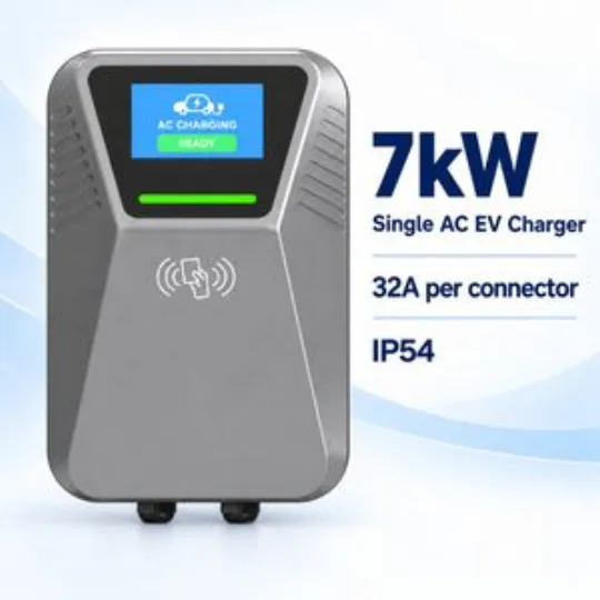 7kW XC02 Gray Wall Mounted AC EV Charger with RFID
