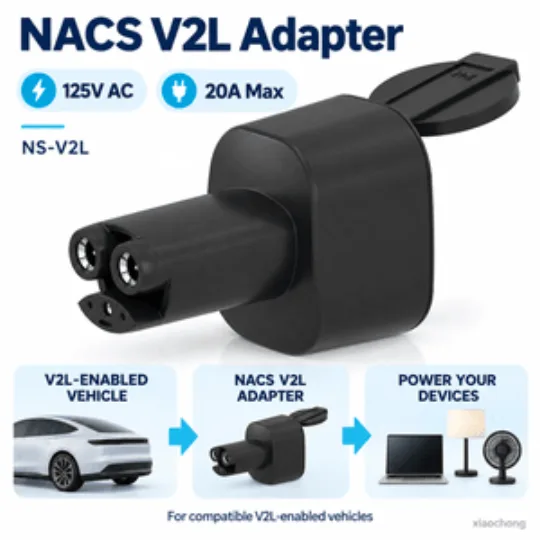 Nacs V2l Power Adapter 125V AC 20A NEMA 5-20 Socket