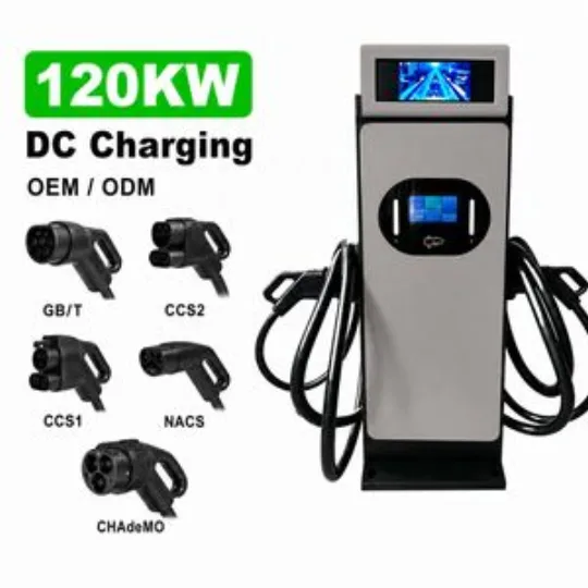 120kW Dual Gun DC EV Charger with Advertising Screen Charging Station